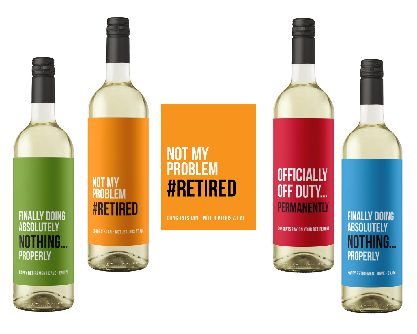 Funny Retirement Wine Label