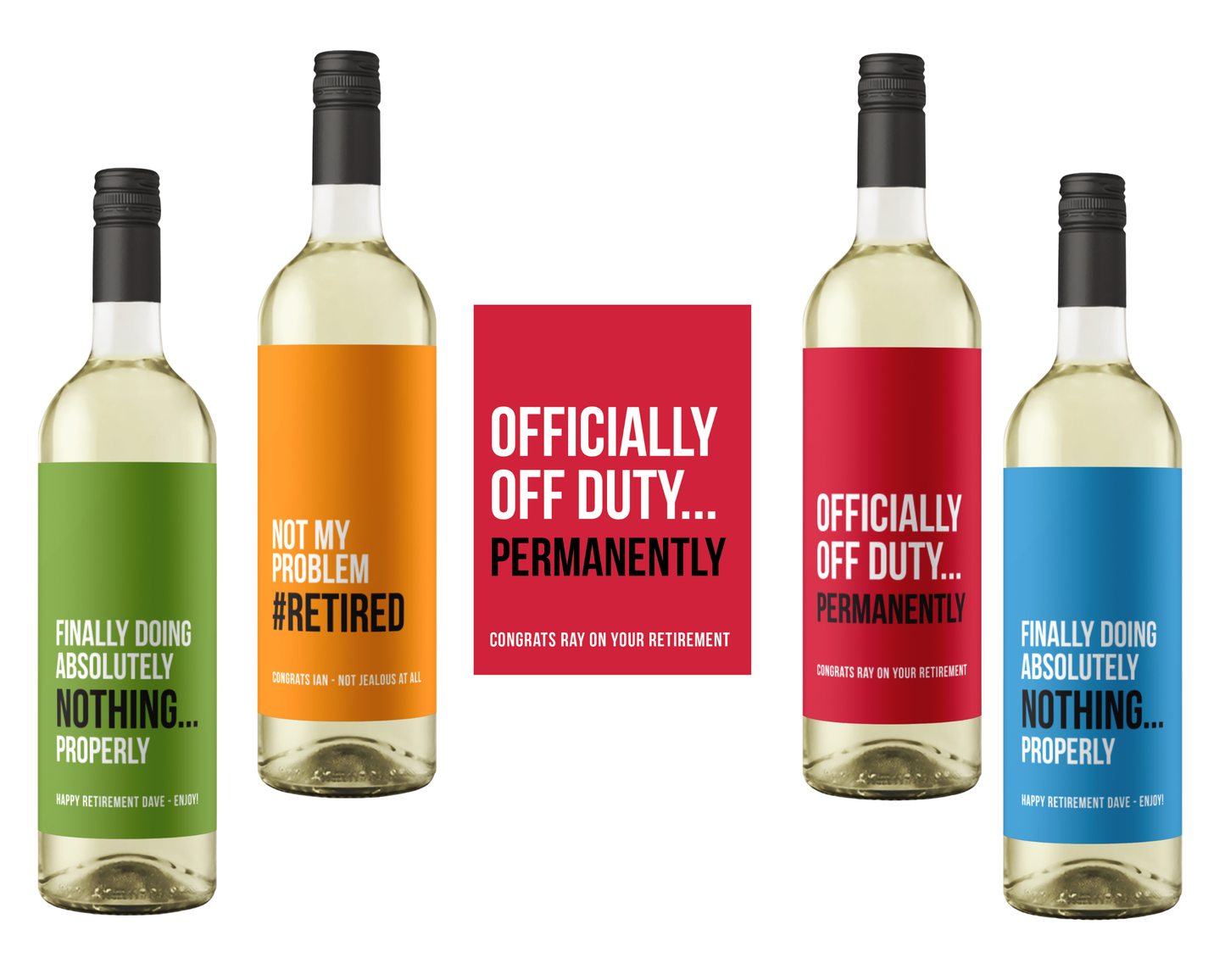 Funny Retirement Wine Label