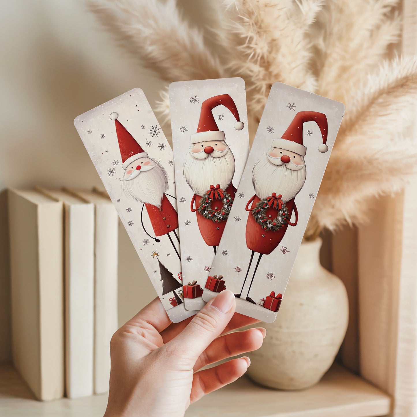 Double Sided Santa Bookmark