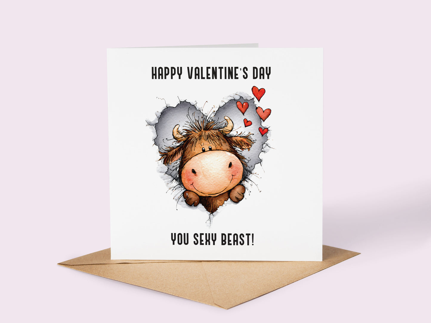 Funny Cow Valentine's Day Card: Sexy Beast