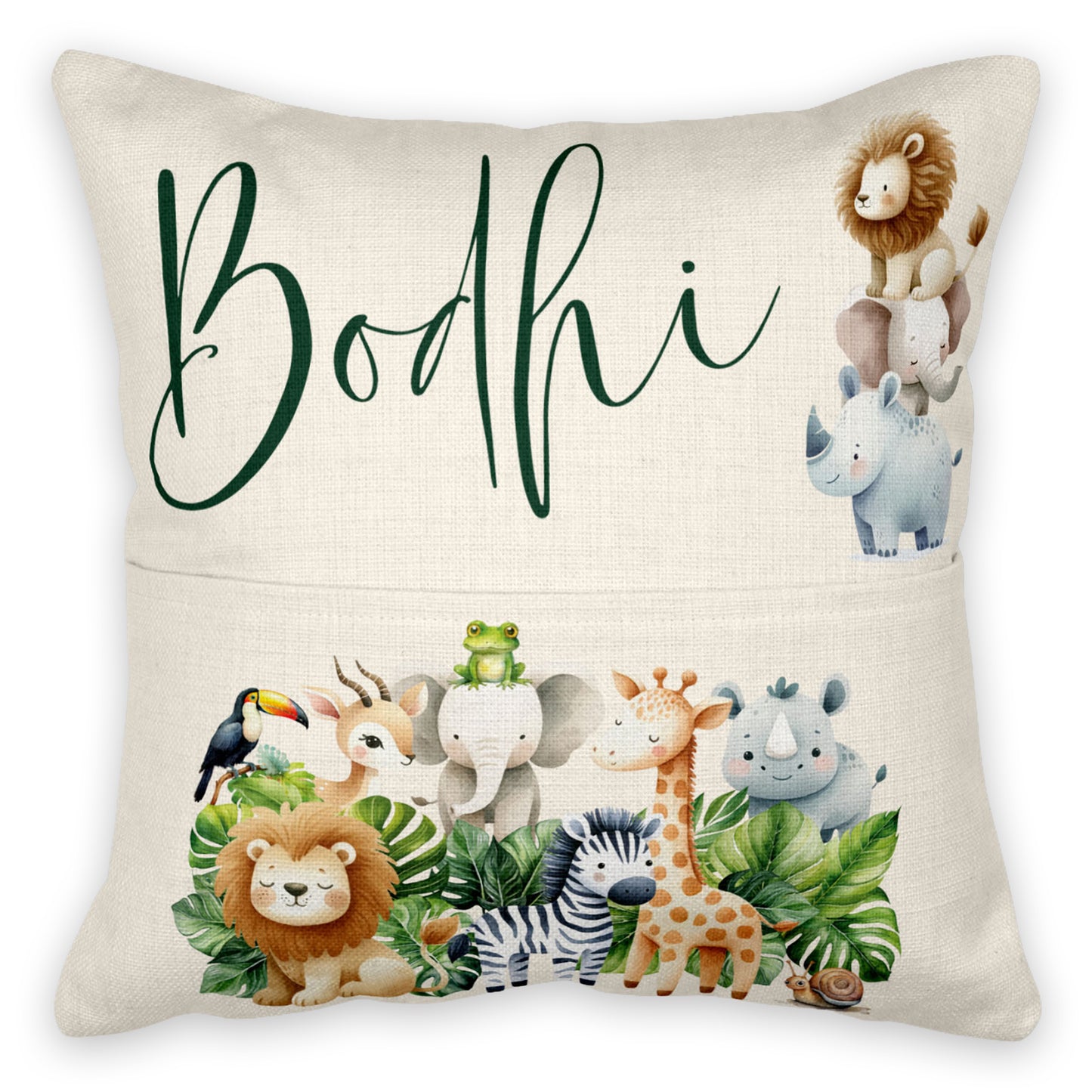 Personalised Jungle Reading Cushion
