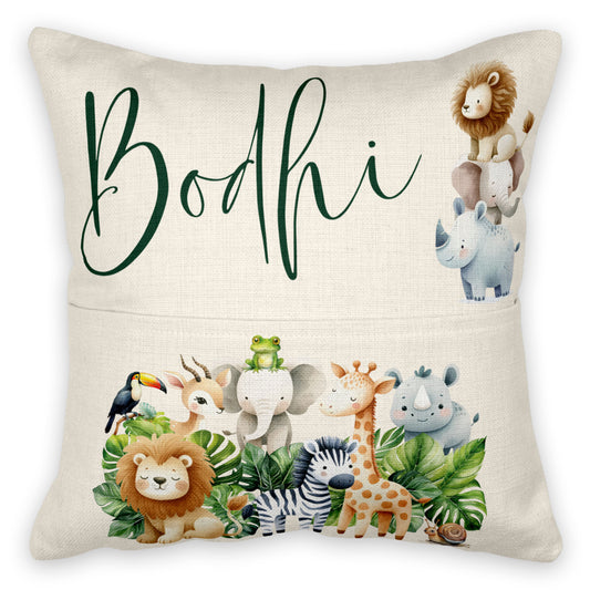 Personalised Jungle Reading Cushion