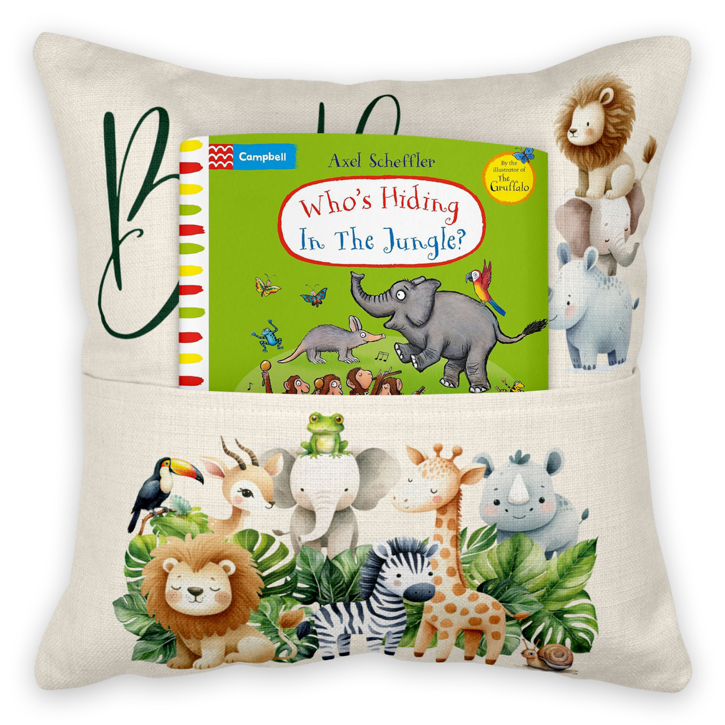 Personalised Jungle Reading Cushion