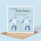 Personalised Twins Baby Boy Card: New Arrival Announcement, Welcome to the World