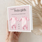 Personalised Twins Baby Girl Card: New Arrival Announcement, Welcome to the World