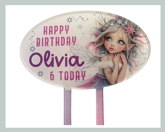 Personalised Fairy Acrylic Cake Topper