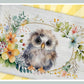 Floral Owl Glass Chopping Board