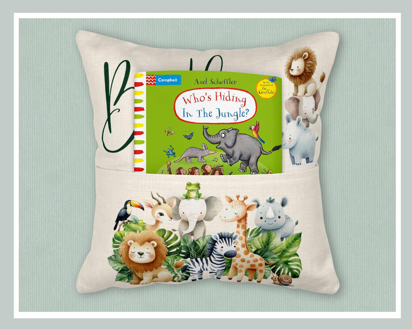 Personalised Jungle Reading Cushion