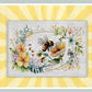 Floral Bumble Bee Glass Chopping Board