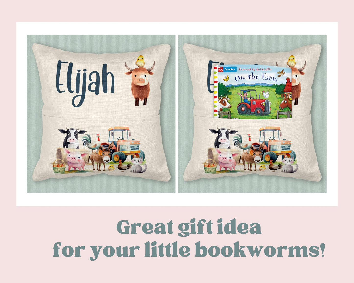 Personalised Farm Reading Cushion