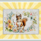 Floral Squirrel Glass Chopping Board